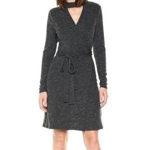 Laundry Gray Choker Knit Dress Retail $173